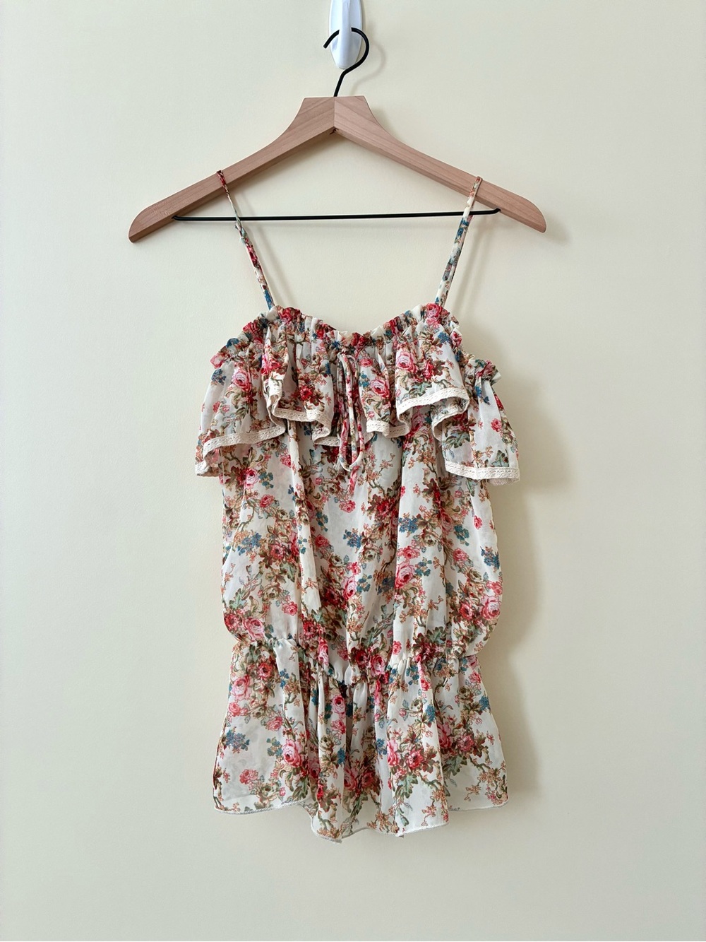 Vintage Forever 21 Floral Ruffle babydoll Cami Top